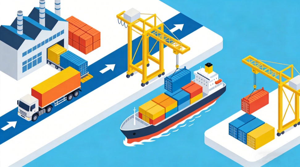 Photograph of container cranes loading cargo at a European seaport